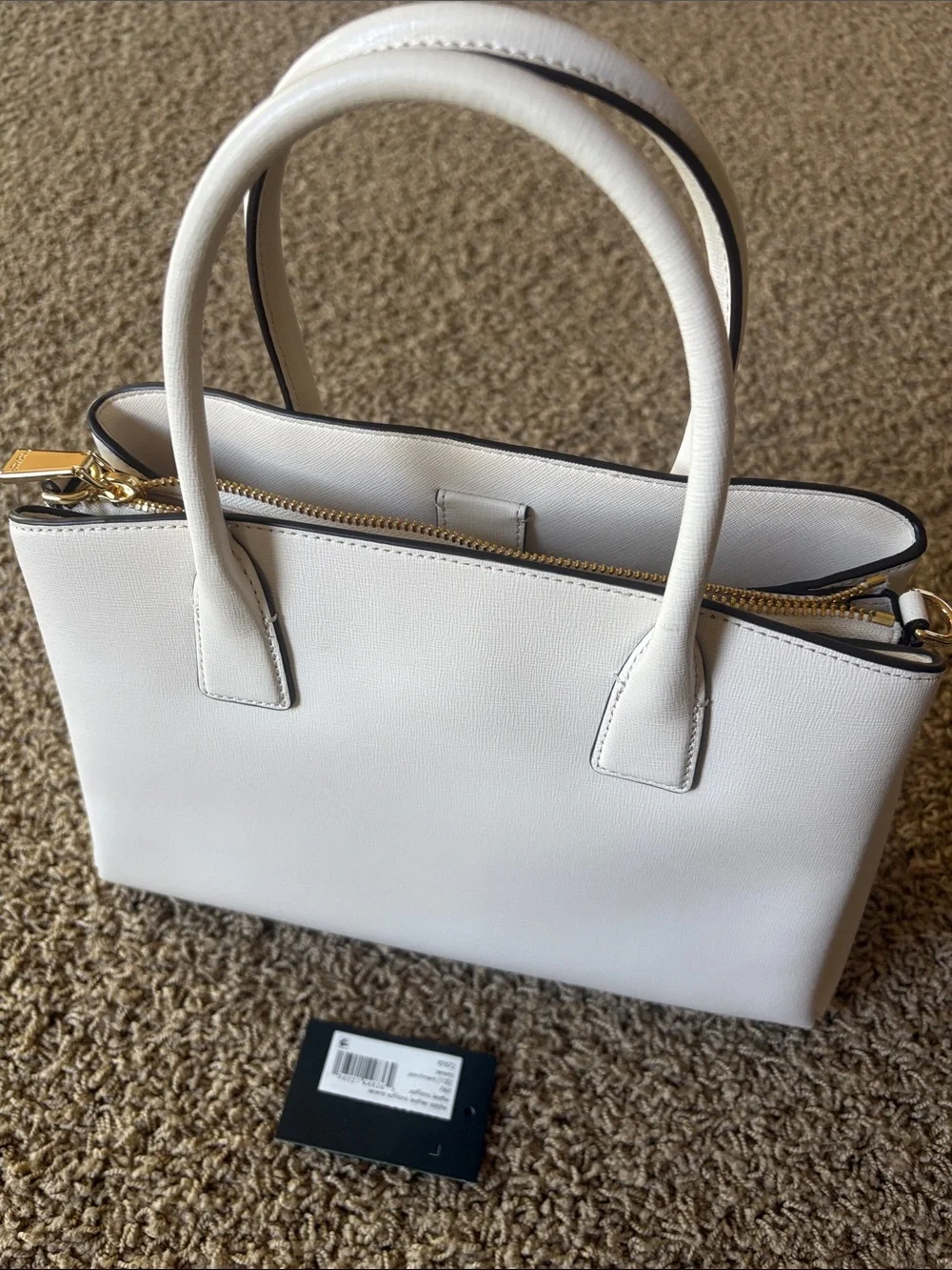 kate spade ♠️ White Serena Saffiano Satchel with Gold Hardware 🌟